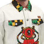 HATHOR KENTE Unisex Lapel Jacket Cotton