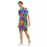 COLORFULL OWL Men's Short Sleeve Shirt Sets