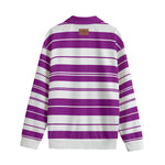 STRIPE UP GRAPES Unisex Lapel Collar Sweater