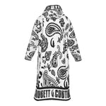BANDANA PAISLEY WHT Long Fleece Zip Up Windbreaker