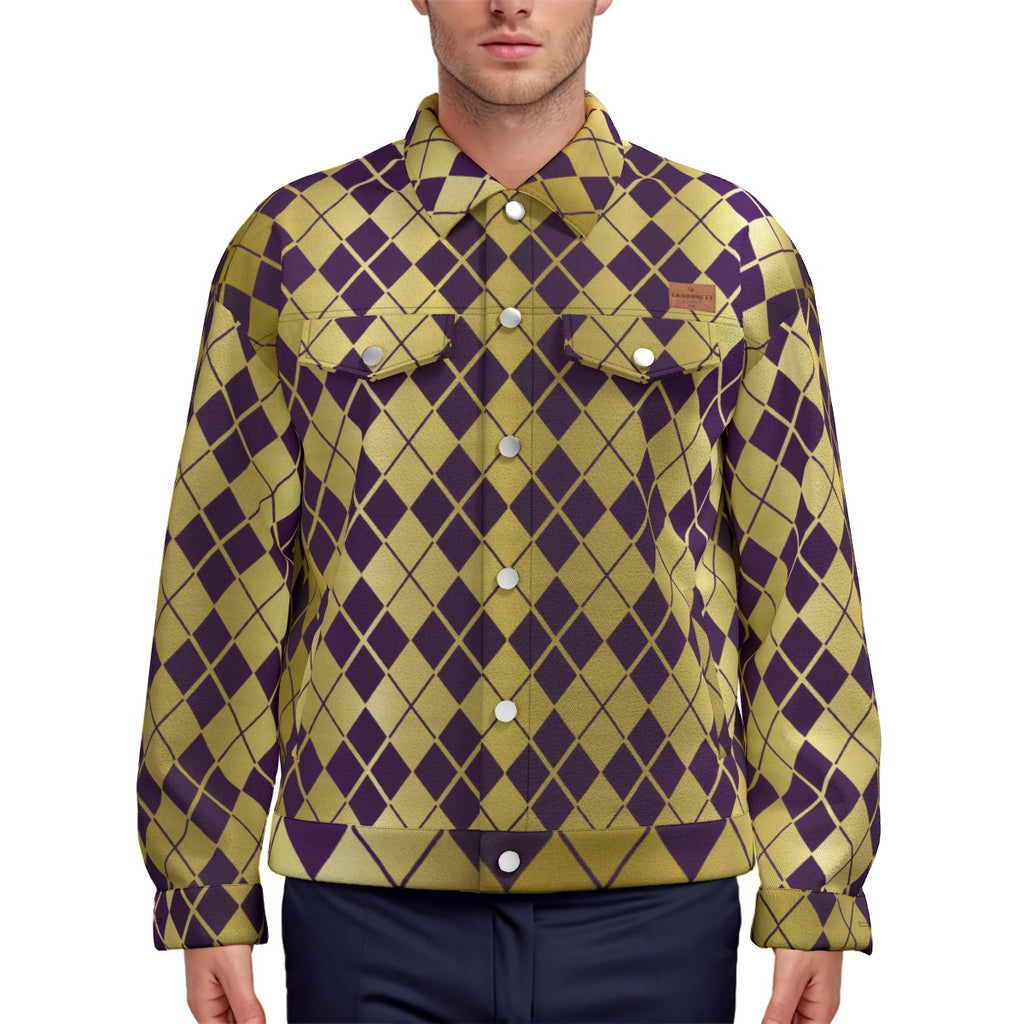 ARLEQUIN GRAPES Unisex Lapel Jacket Cotton