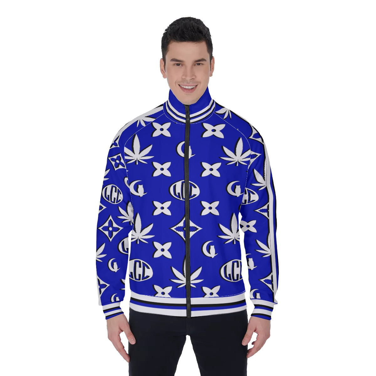 LCC WEEDY BLUE Men's Stand Collar Jacket