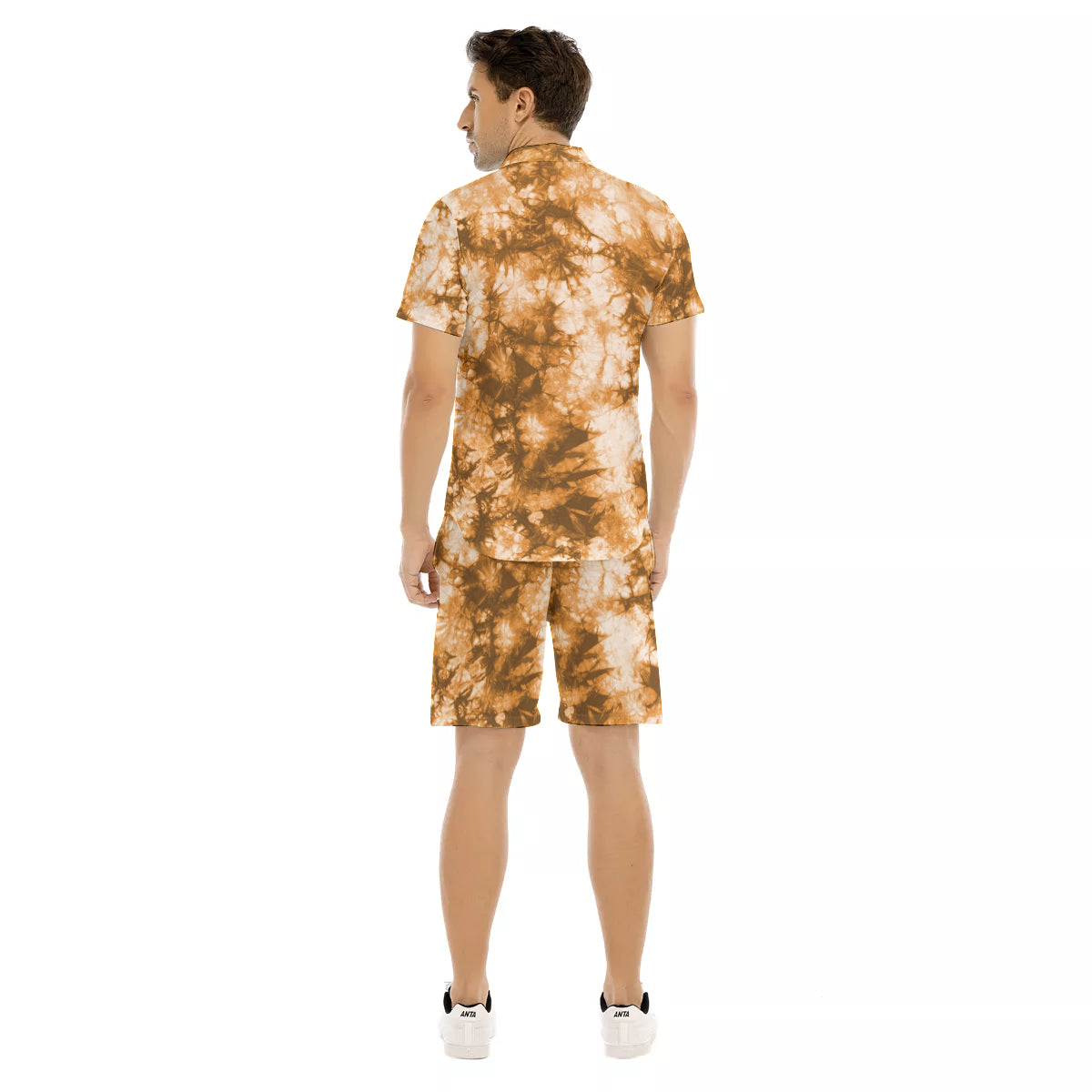 TIE DYE BROWN Men's Short Sleeve Shirt Sets