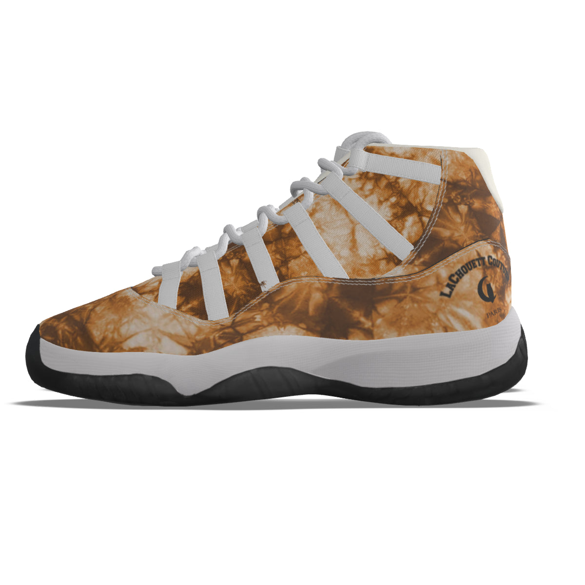 TIE DYE BROWN High Top Basketball Shoes