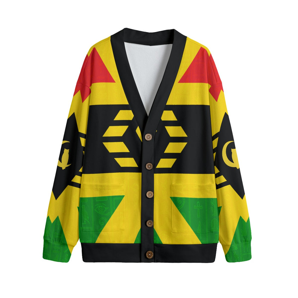 RBG FIST UP Unisex V-neck Cardigan With Button Closure