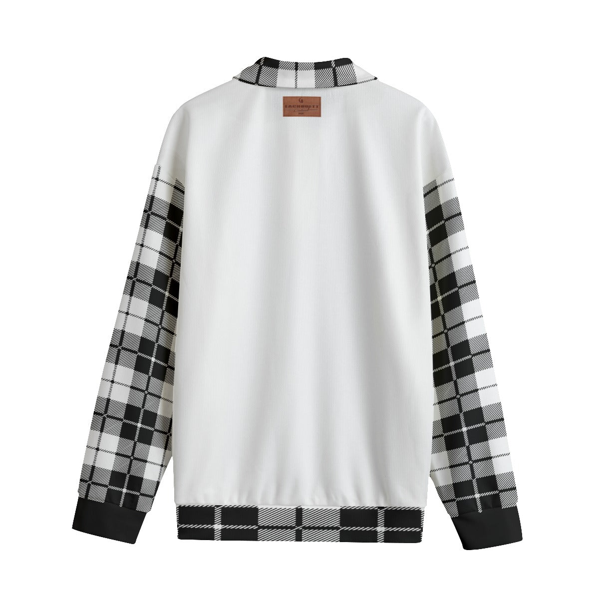 PLAID STYLE WHT1 Unisex Lapel Collar Sweater