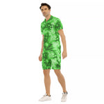 TIE DYE GREEN Men's Short Sleeve Shirt Sets