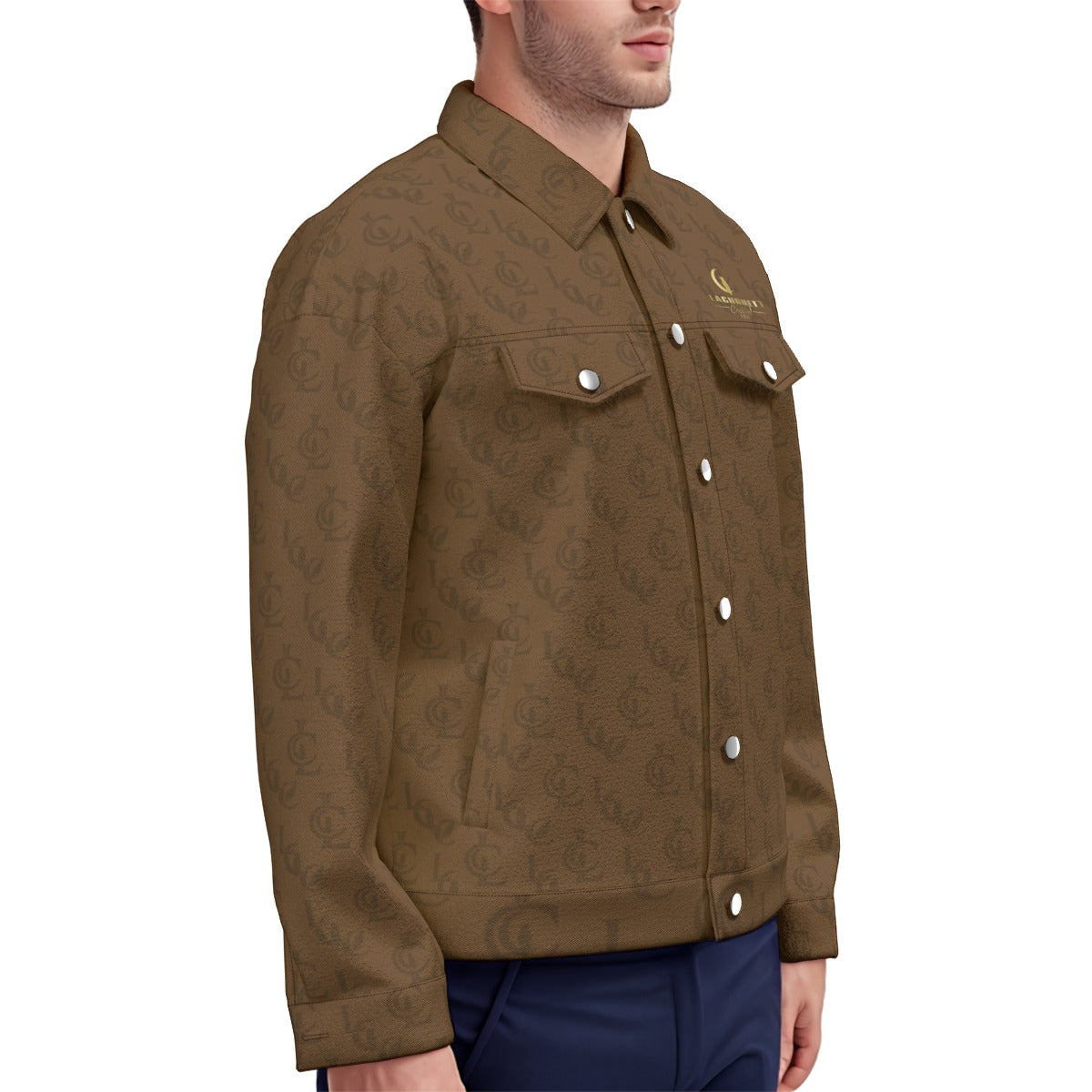 LCC BRWN Unisex Lapel Jacket Cotton