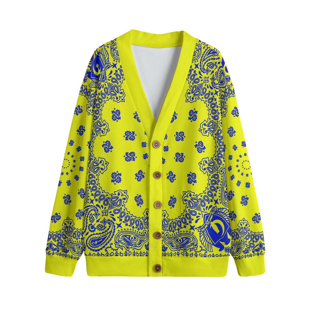 BANDANA CRENSH Unisex V-neck Cardigan With Button Closure