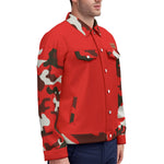 CAMOUFLAGE RED Unisex Lapel Jacket