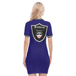 EAZY-E RUTHLESS NAVY Women's Polo Collar Dress