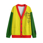 Nos Ancetres..RGG Unisex V-neck Knitted Fleece Cardigan With Button Closure