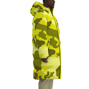 CAMOUFLAGE YLW Unisex Long Down Jacket
