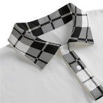 PLAID STYLE WHT1 Unisex Lapel Collar Sweater