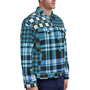 FLEXIN PLAID TRQSE Unisex Lapel Jacket  Cotton