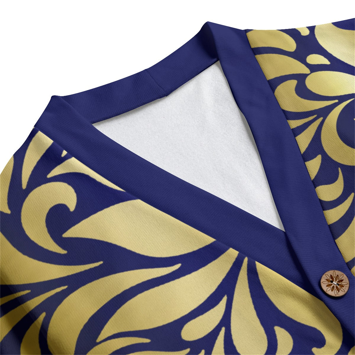 GORGIOUS BLEU Unisex V-neck Cardigan With Button Closure