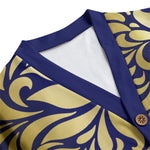 GORGIOUS BLEU Unisex V-neck Cardigan With Button Closure