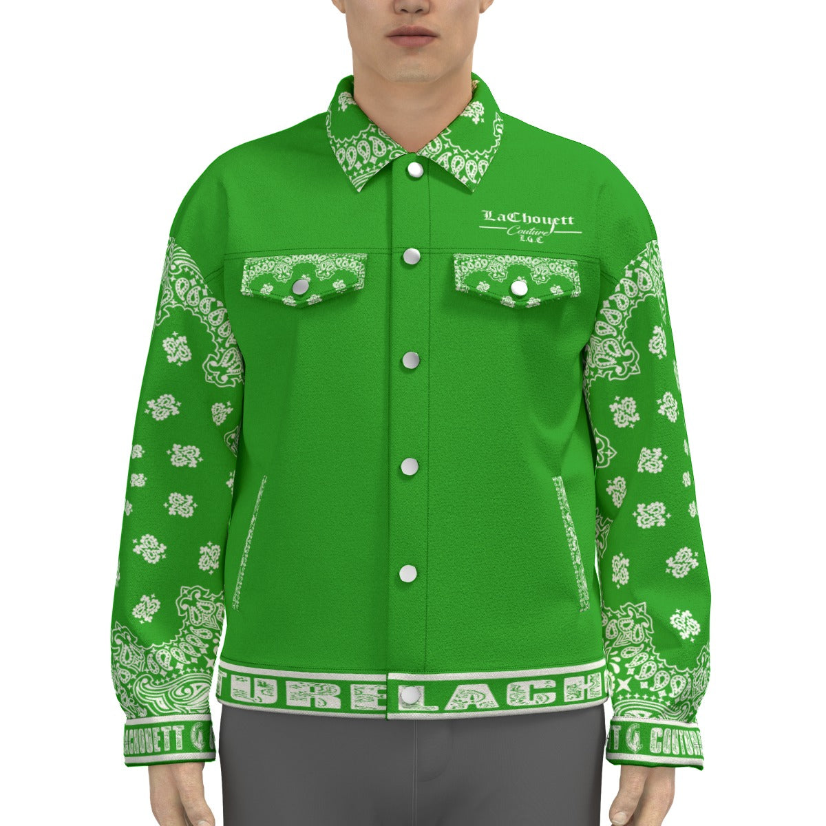 BANDANA V.I.P GREEN Unisex Lapel Jacket