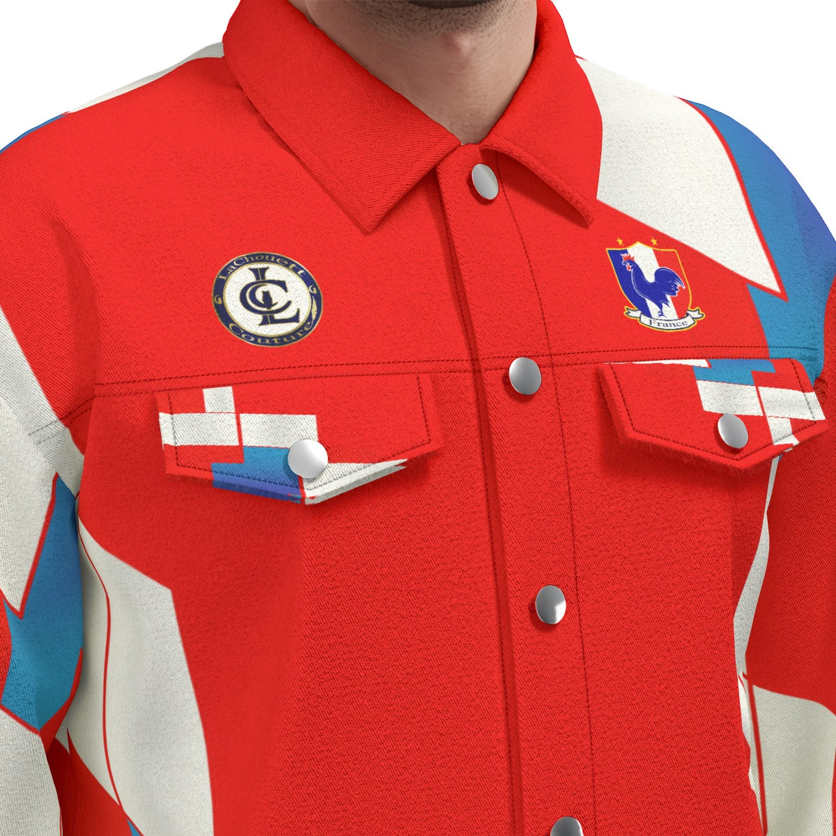 FRANCE RED Unisex Lapel Jacket