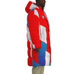 FRANCE RED Unisex Long Down Jacket