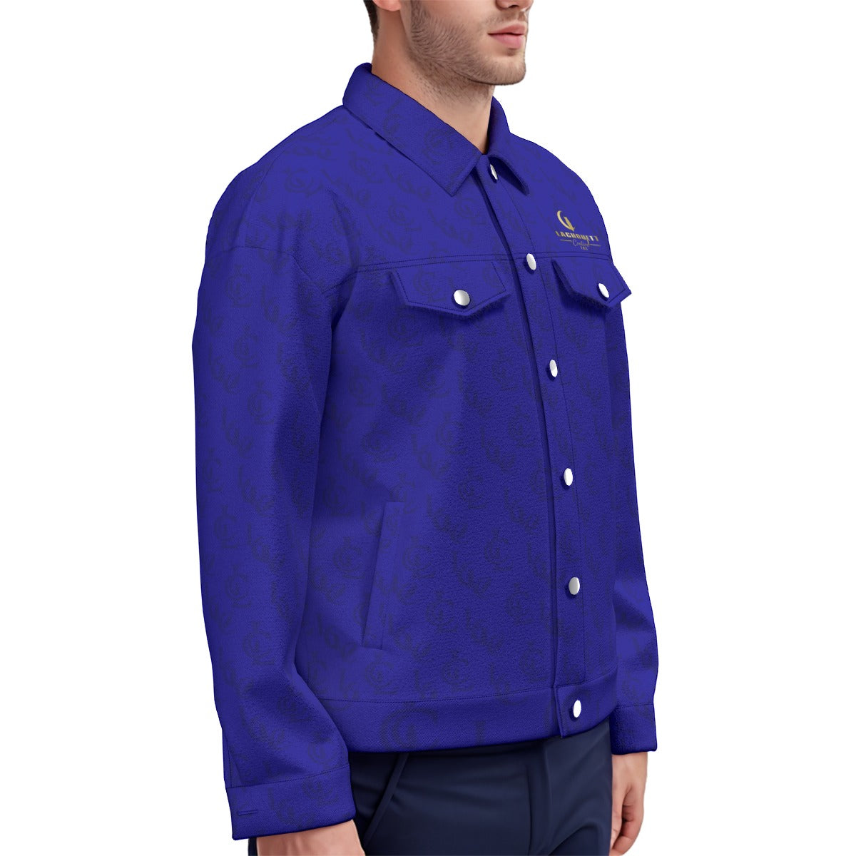 LCC BLUE Unisex Lapel Jacket  Cotton