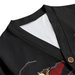 RGB RIPPED BLC Unisex V-neck Cardigan With Button Closure