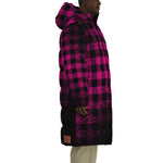 DUSTY PLAID GRAPES Unisex Long Down Jacket