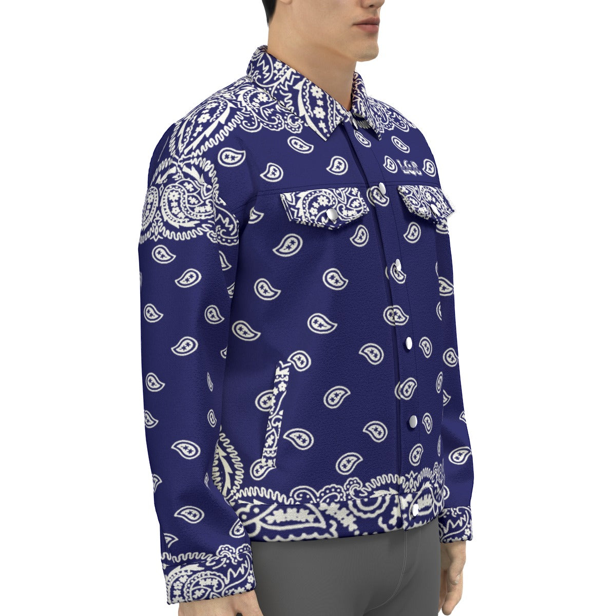 BANDANA FULLY NAVY Unisex Lapel Jacket