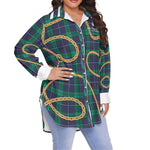 PLAID IN GOLD Women's Shirt With Long Sleeve