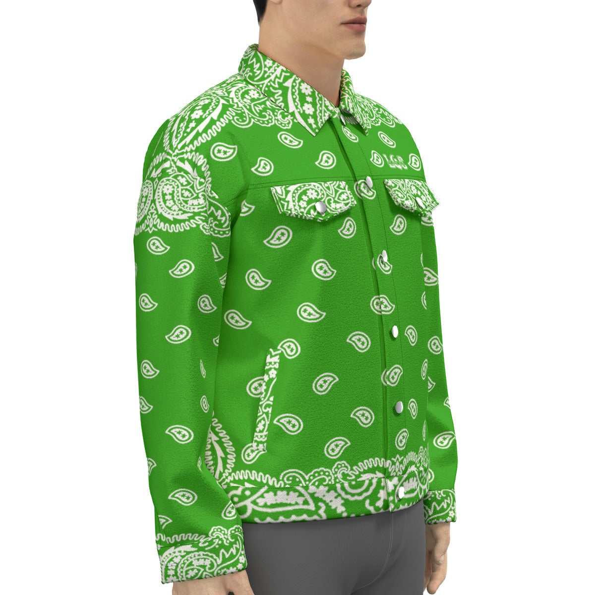 BANDANA FULLY GREEN Unisex Lapel Jacket