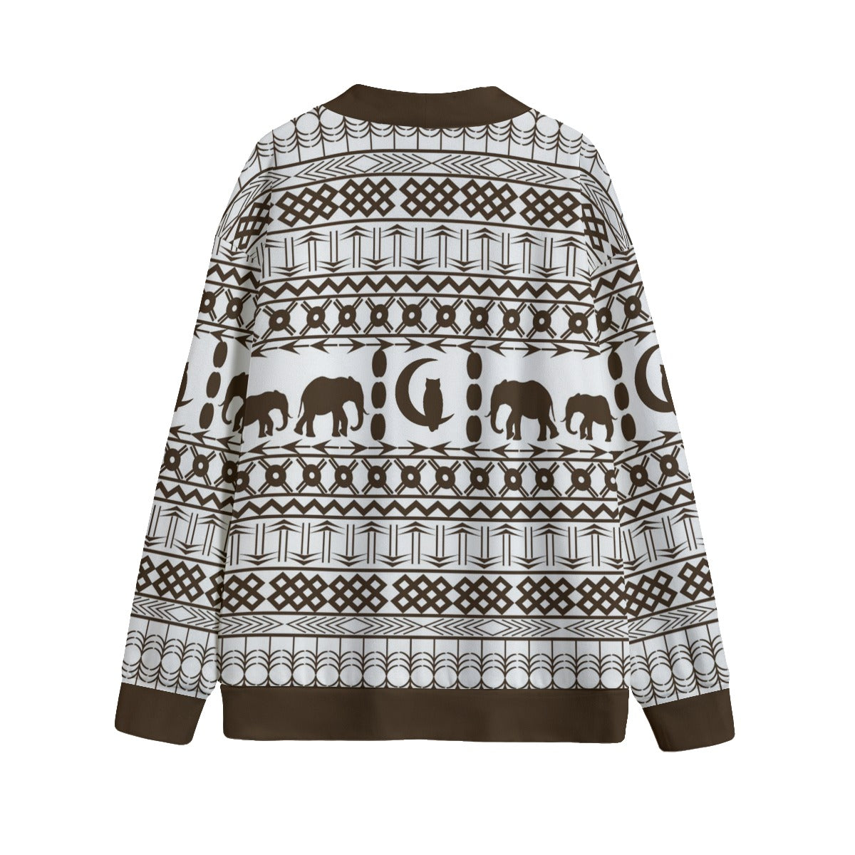 ELEPHANT ORNEMENT Unisex V-neck Cardigan With Button Closure