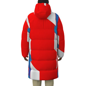 FRANCE RED Unisex Long Down Jacket