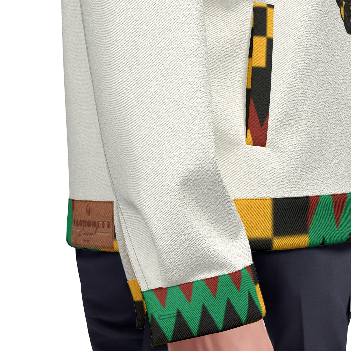 HATHOR KENTE Unisex Lapel Jacket Cotton