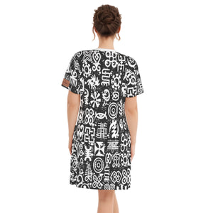 ADINKRA MXBLC Women's Round Neck Dress