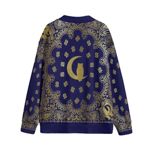 BANDANA  GLDNAVY Unisex V-neck Cardigan With Button Closure