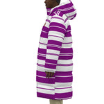 STRIPES GRAPES Unisex Long Down Jacket