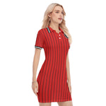 EAZY-E RUTHLESS RED Women's Polo Collar Dress