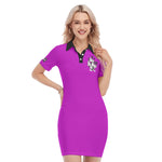 GET YA WALK ON GRAPES Women's Polo Collar Dress