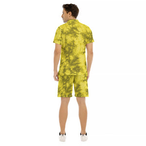 TIE DYE YLW Men's Short Sleeve Shirt Sets