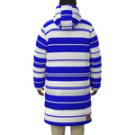 STRIPES BLUWHT Unisex Long Down Jacket