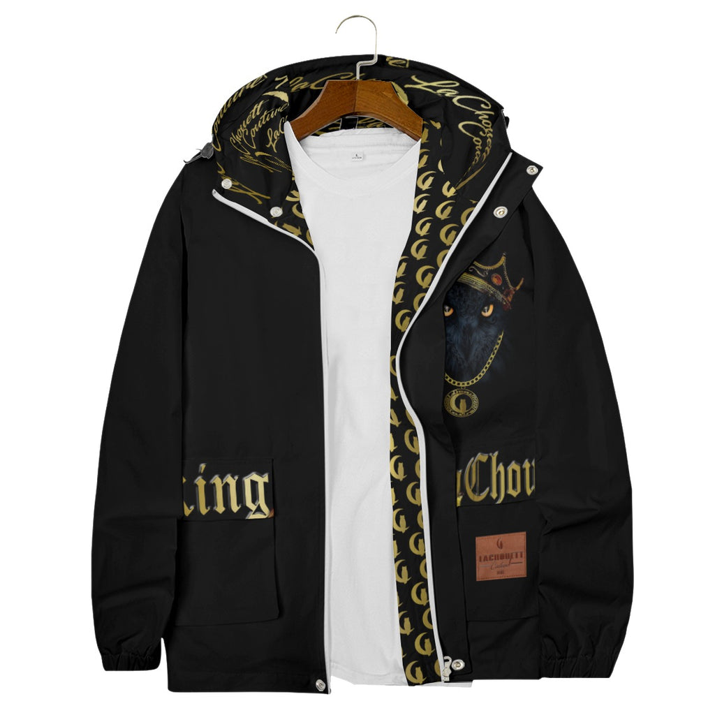 King LaChouett Windbreaker With Zipper Closure And Snap Button