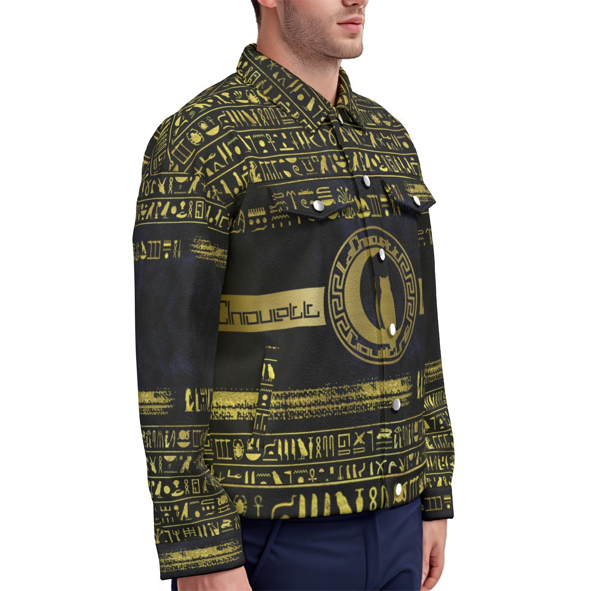 HIEROGLYPH DELUXE Unisex Lapel Jacket | Cotton