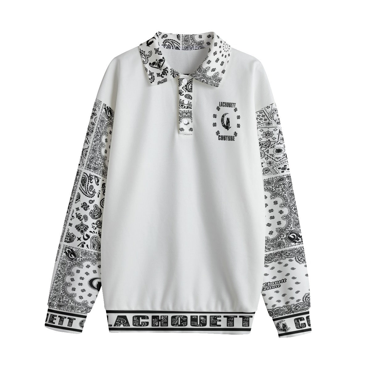 BANDANA MIX WHT1 Unisex Lapel Collar Sweater