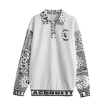 BANDANA MIX WHT1 Unisex Lapel Collar Sweater
