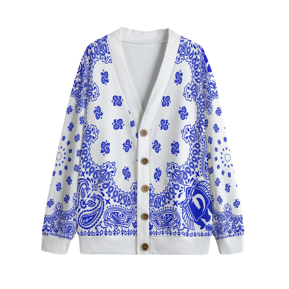 BANDANA Cs'UPWHT Unisex V-neck Cardigan With Button Closure