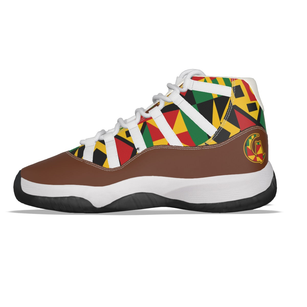 KENTE BUTAN BROWN High Top Basketball Shoes