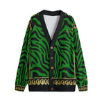 PRIVILEGE GREEN Unisex V-neck Cardigan With Button Closure