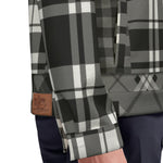 FLEXIN PLAID GREY Unisex Lapel Jacket Cotton