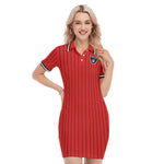 EAZY-E RUTHLESS RED Women's Polo Collar Dress