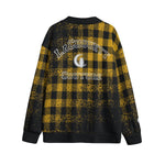 DUSTY PLAID YLW Unisex V-neck Cardigan With Button Closure